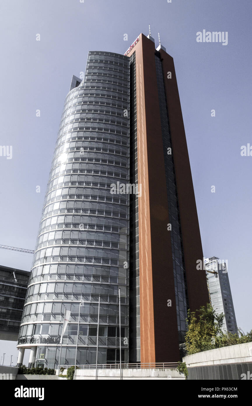 Gebäude Andromeda Tower Wien, Österreich, Wien, 22. Bezirk, Donaucity Stockfoto