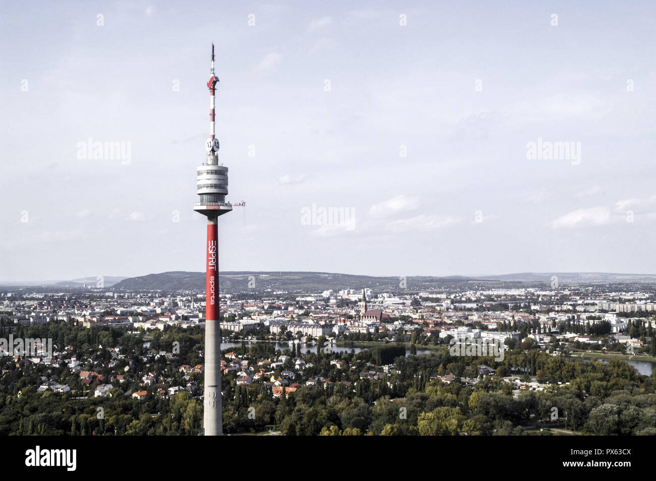 Donau, Turm, Österreich, Wien, 22. Bezirk, Donaucity Stockfoto