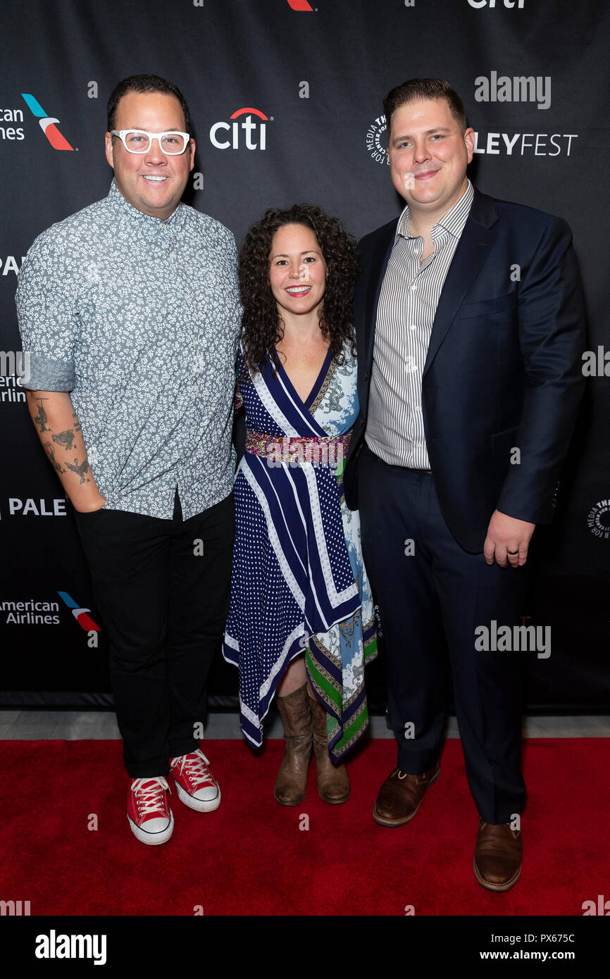 New York, Vereinigte Staaten. Okt, 2018 18. Graham Elliot & Gewinner der TV-Serie Top Chef Saison 15 Joe Flamm und Stephanie Izard teilnehmen Präsentation auf Paley Center für Medien Credit: Lev Radin/Pacific Press/Alamy leben Nachrichten Stockfoto