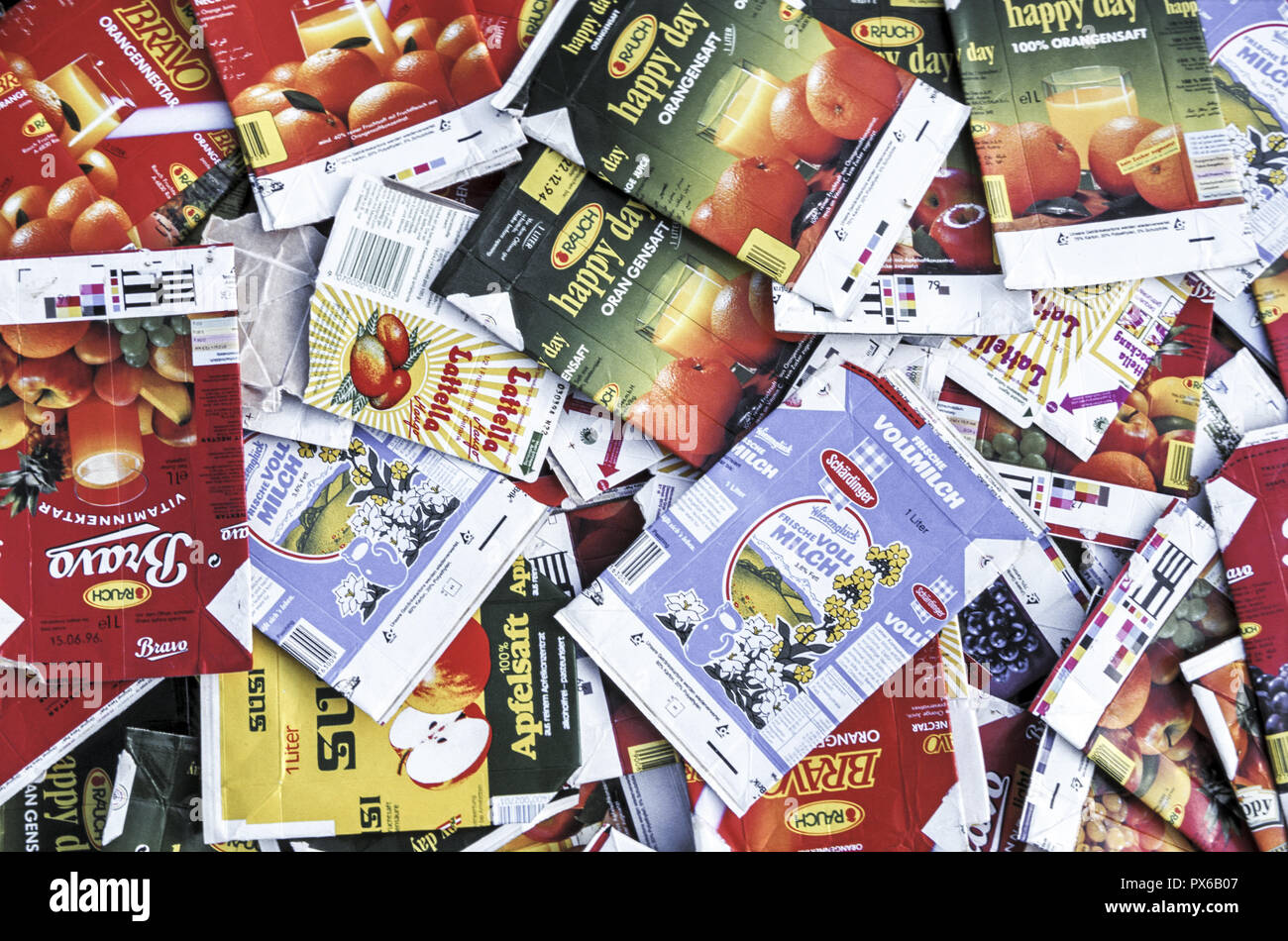 Müll, trinken Kartons, Tetrapack Stockfotografie Alamy