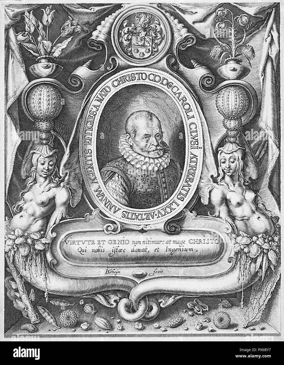 CAROLUS CRUSIUS 1526-1609) Flämische Botaniker und Gärtner Stockfoto