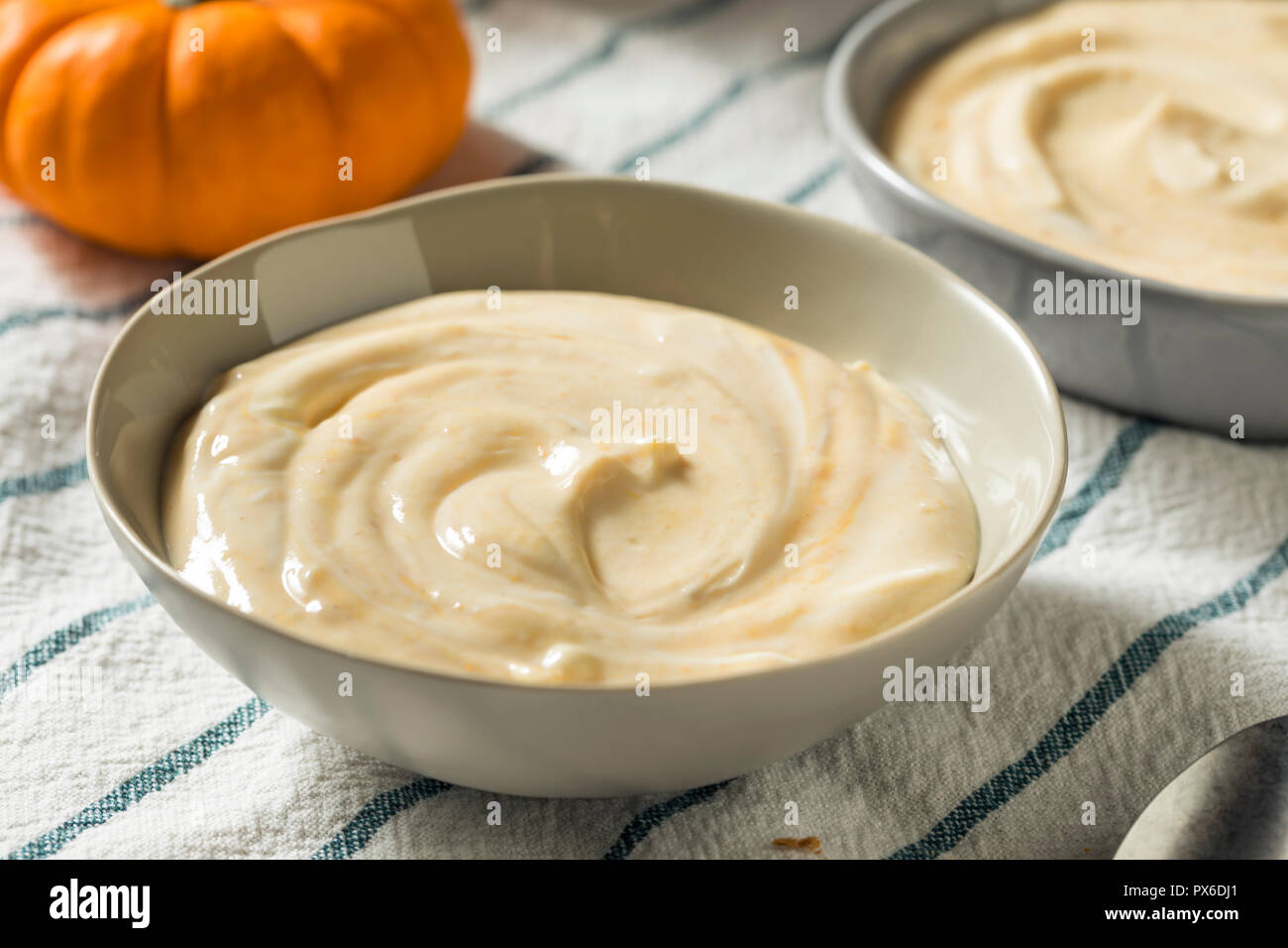 Gesunde organische Pumpkin Spice Joghurt zum Frühstück Stockfoto