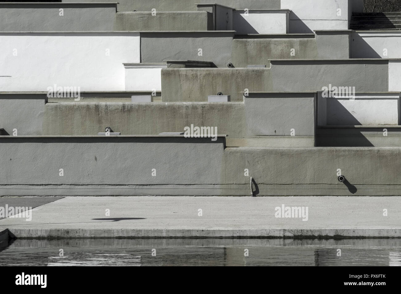 Betontreppen, Österreich, Wien, 22. Bezirk, Donau Park Stockfoto