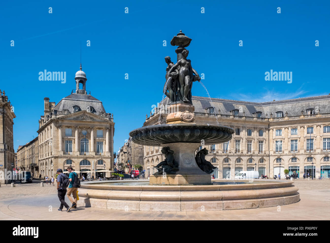 Place de la Bourse, Bordeaux, Frankreich, Europa Stockfoto