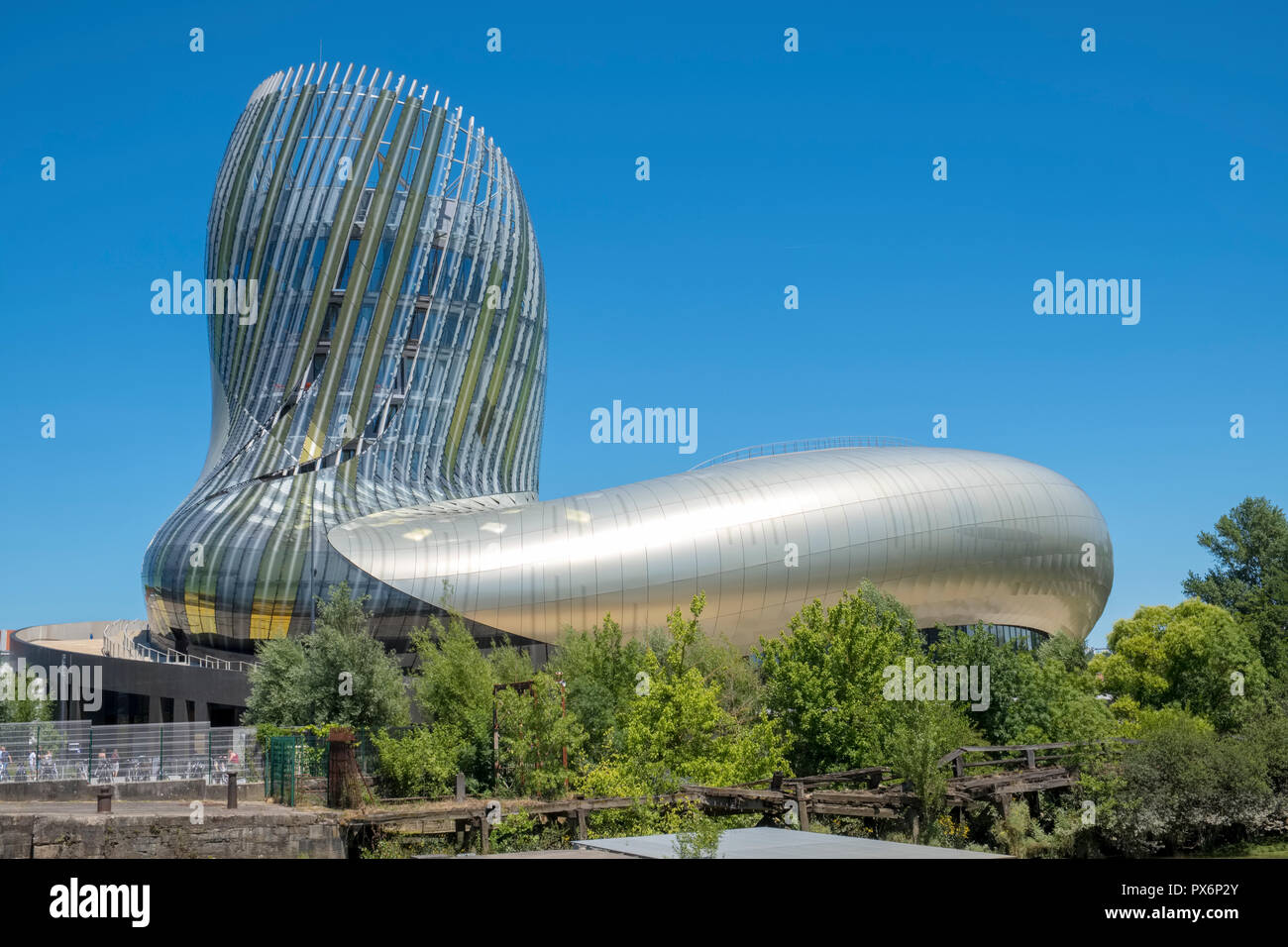 La Cite du Vin Gebäude in Bordeaux, Frankreich, Europa Stockfoto