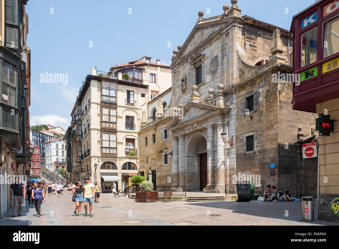 Bilbao, Spanien - Kirche Santos Juanes in der Altstadt Stockfoto