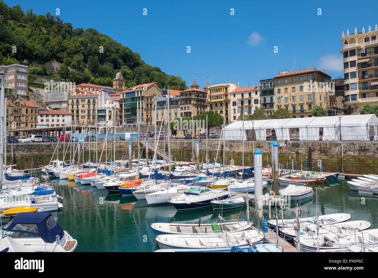 Hafen von San Sebastian, Donostia, Baskenland, Spanien, Europa Stockfoto