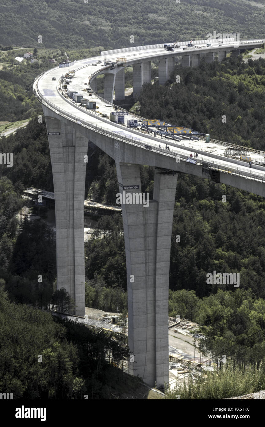 Bau der Autobahnbrücke in Slowenien, Slowenien, Slowenien Stockfoto