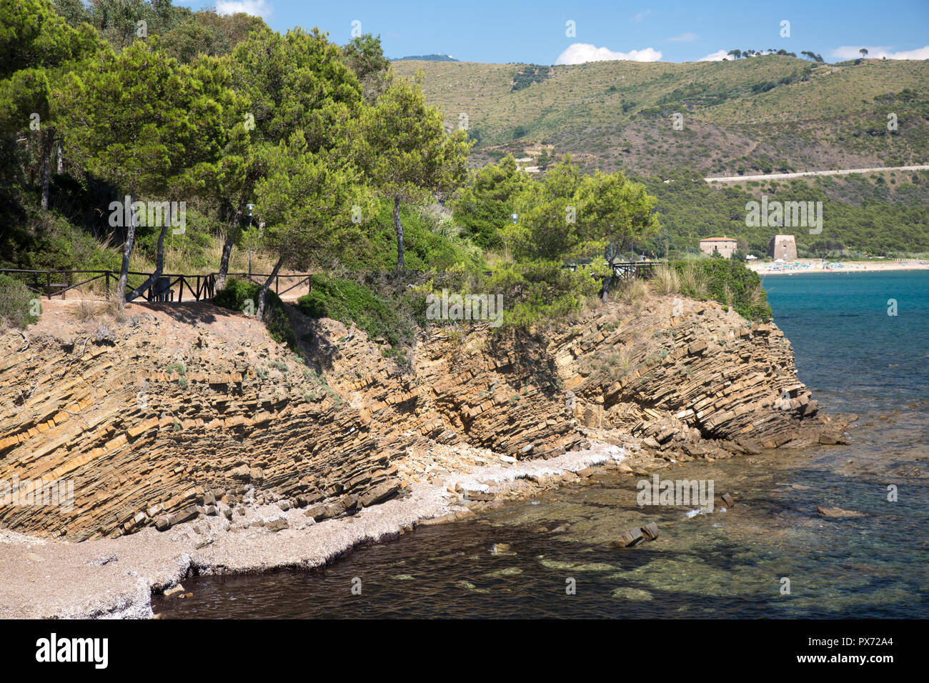 Cilento Nationalpark. Ogliastro Marina Bay Stockfoto