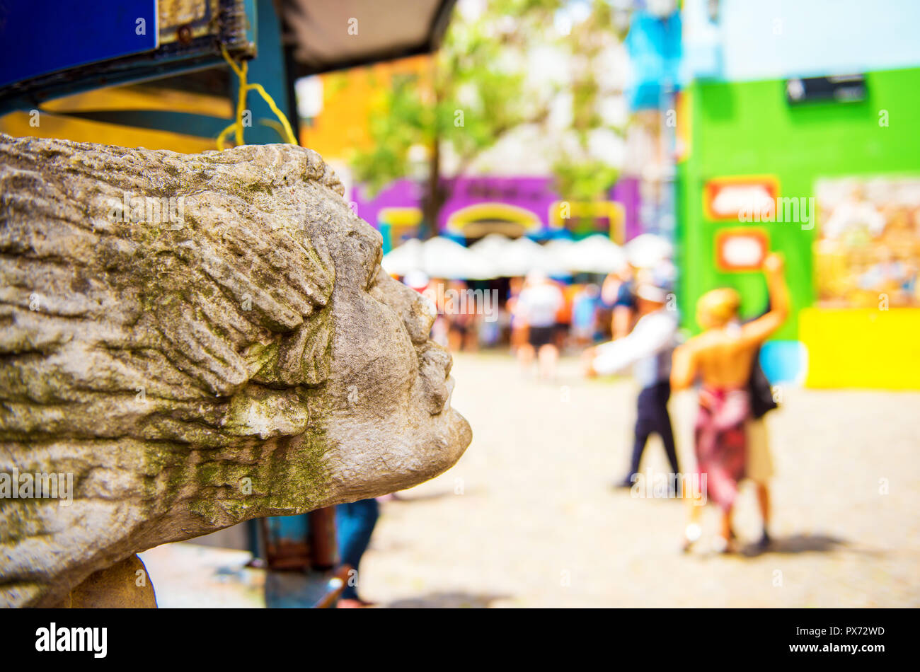 Skulptur auf der Straße der Stadt, Buenos Aires, Argentinien. Mit selektiven Fokus Stockfoto
