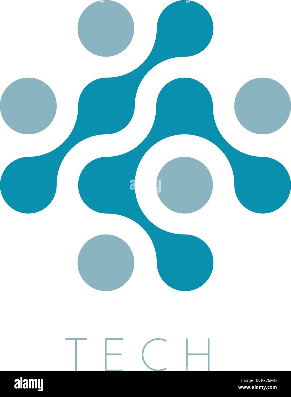 Kreise Vektor Icon. Neue Tech Logo Vorlage. Kreuz-Schriftzug. Dots abstrakte Symbol. Isolierte Vector Illustration auf leeren Hintergrund. Stock Vektor