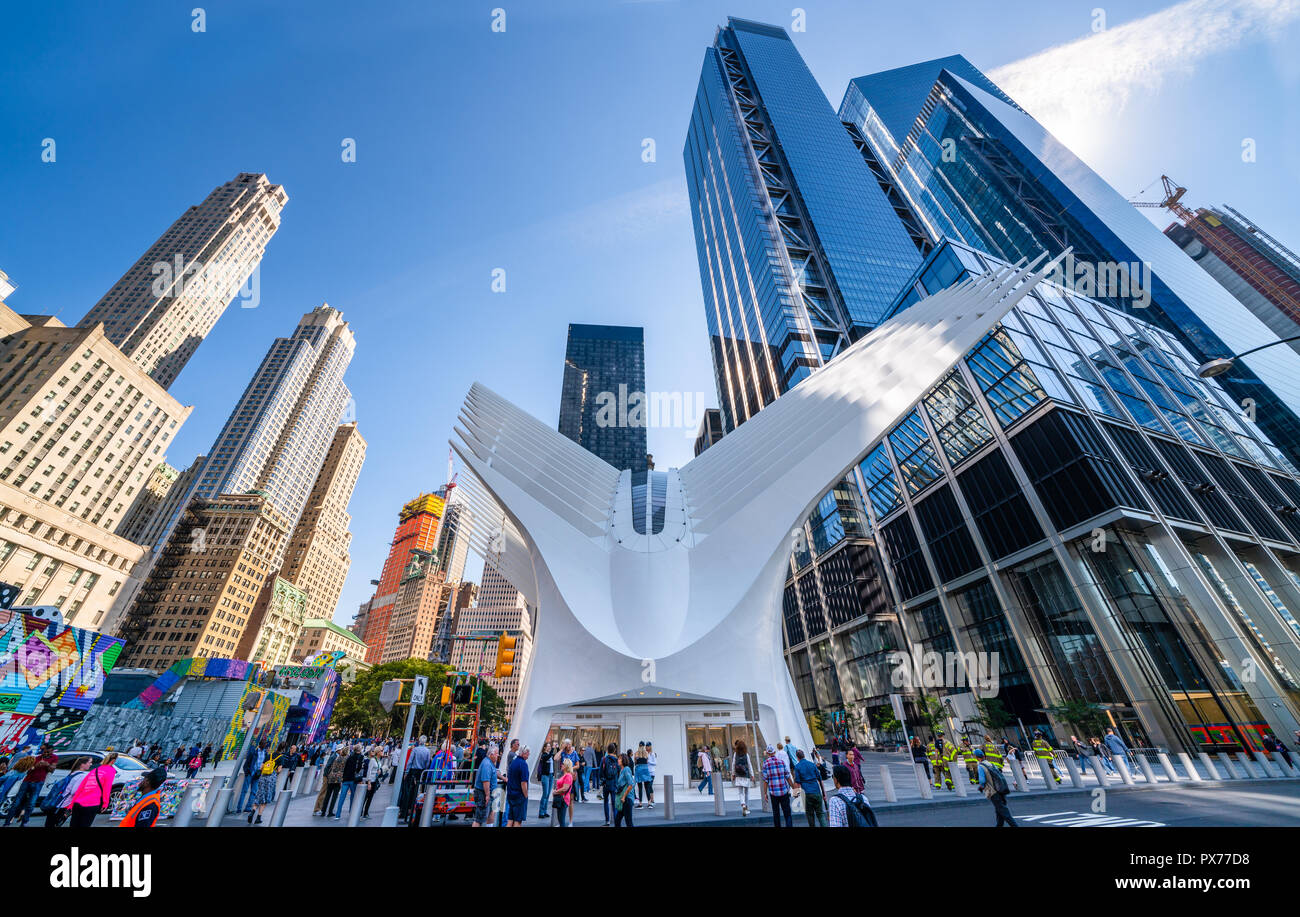 Die Oculus. Die state-of-the-art World Trade Center Verkehrsknotenpunkt. Stockfoto