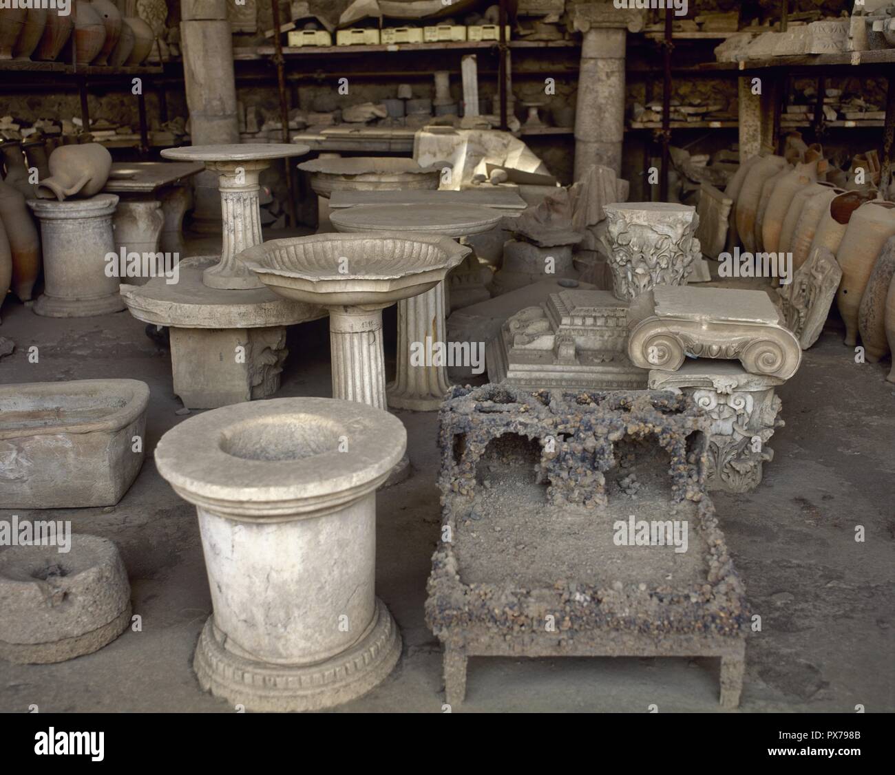 Antiquarium. Kleines Museum mit Resten der Stadt Pompeji nach dem Vesuv Eruption. Pompeji. Italien. Stockfoto