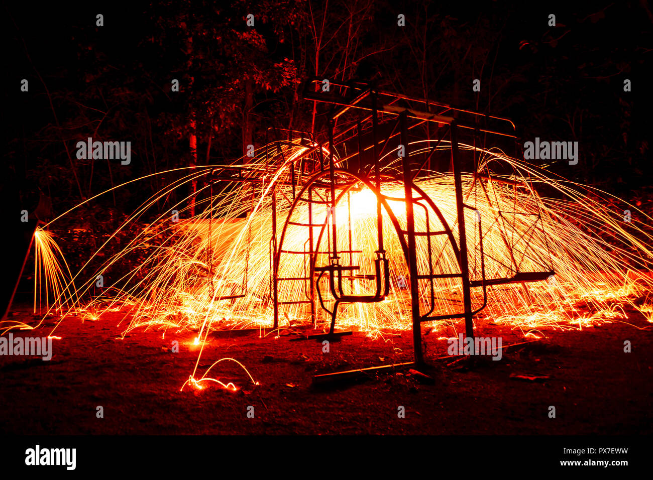 Farbe der Schöpfung von Stahlwolle. Stockfoto