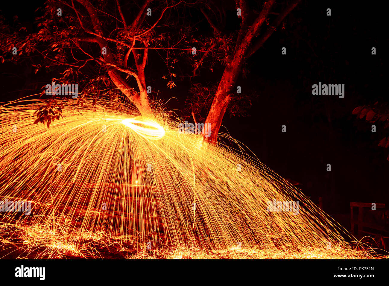 Farbe der Schöpfung von Stahlwolle. Stockfoto