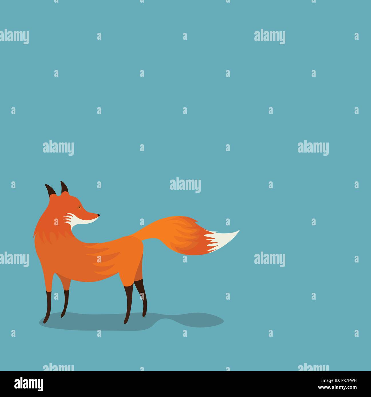 Red Fox auf einfachen Hintergrund Stock Vektor