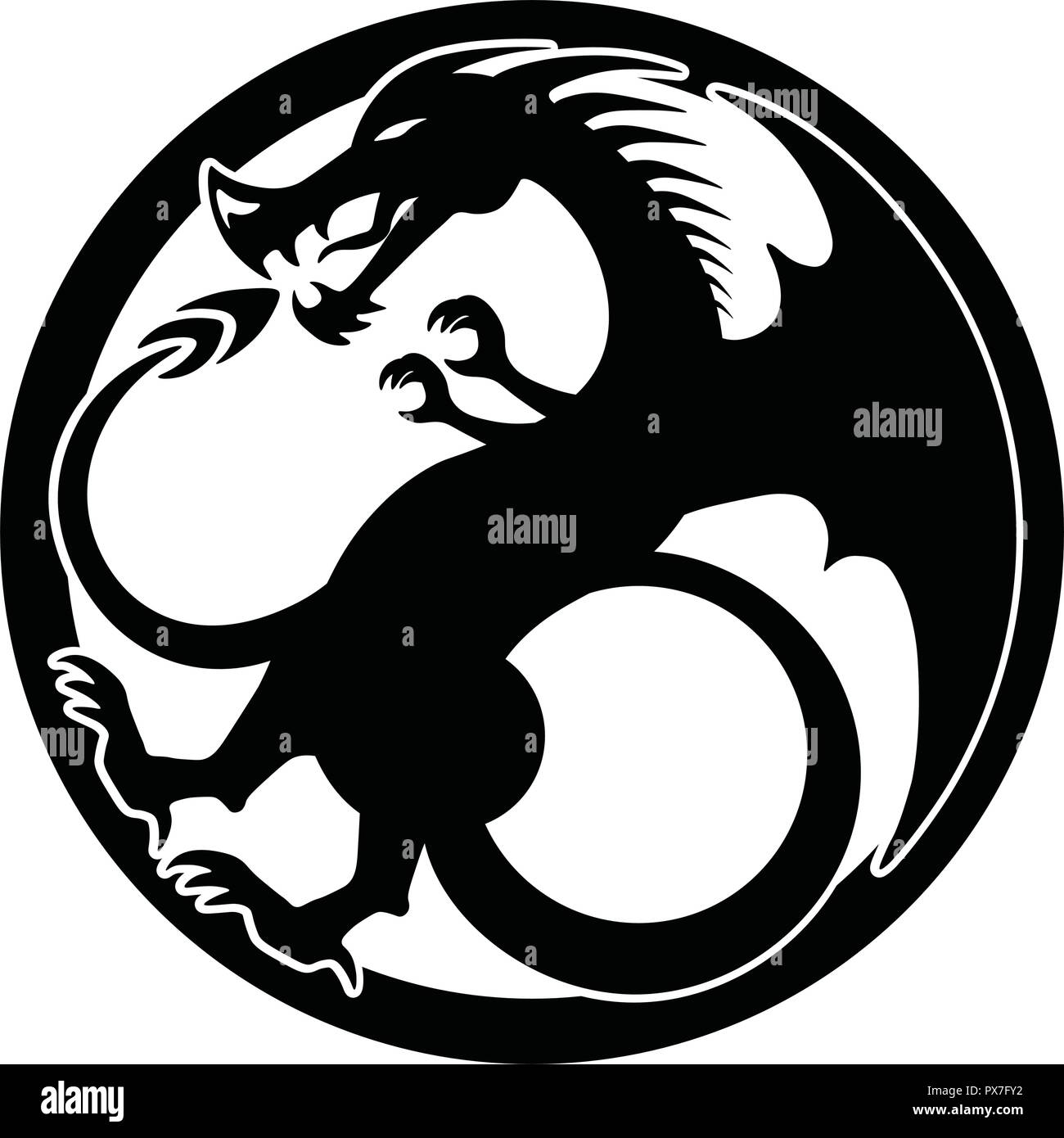 Drachen silhouette Symbol logo Stock Vektor