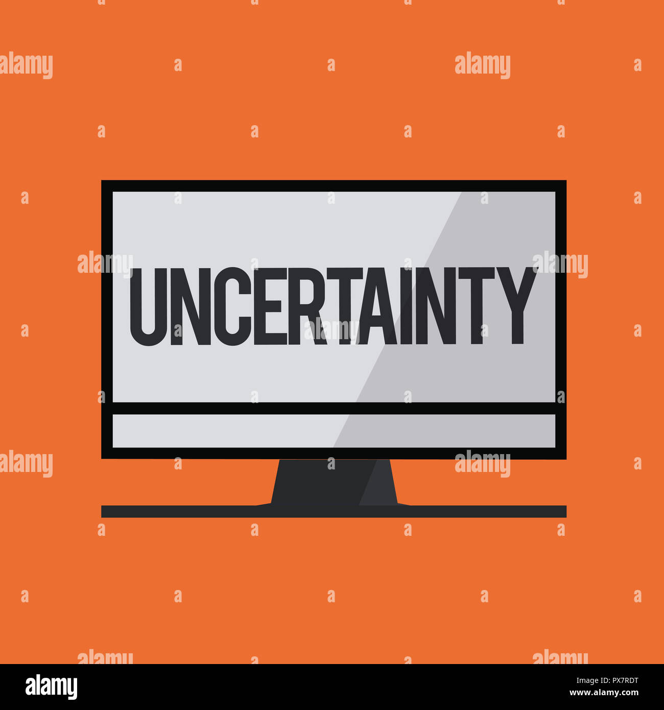 Wort schreiben Text Unsicherheit. Business Konzept für Zustand des Seins unsicher Zweifel schwierig, eine Wahl zu treffen. Stockfoto