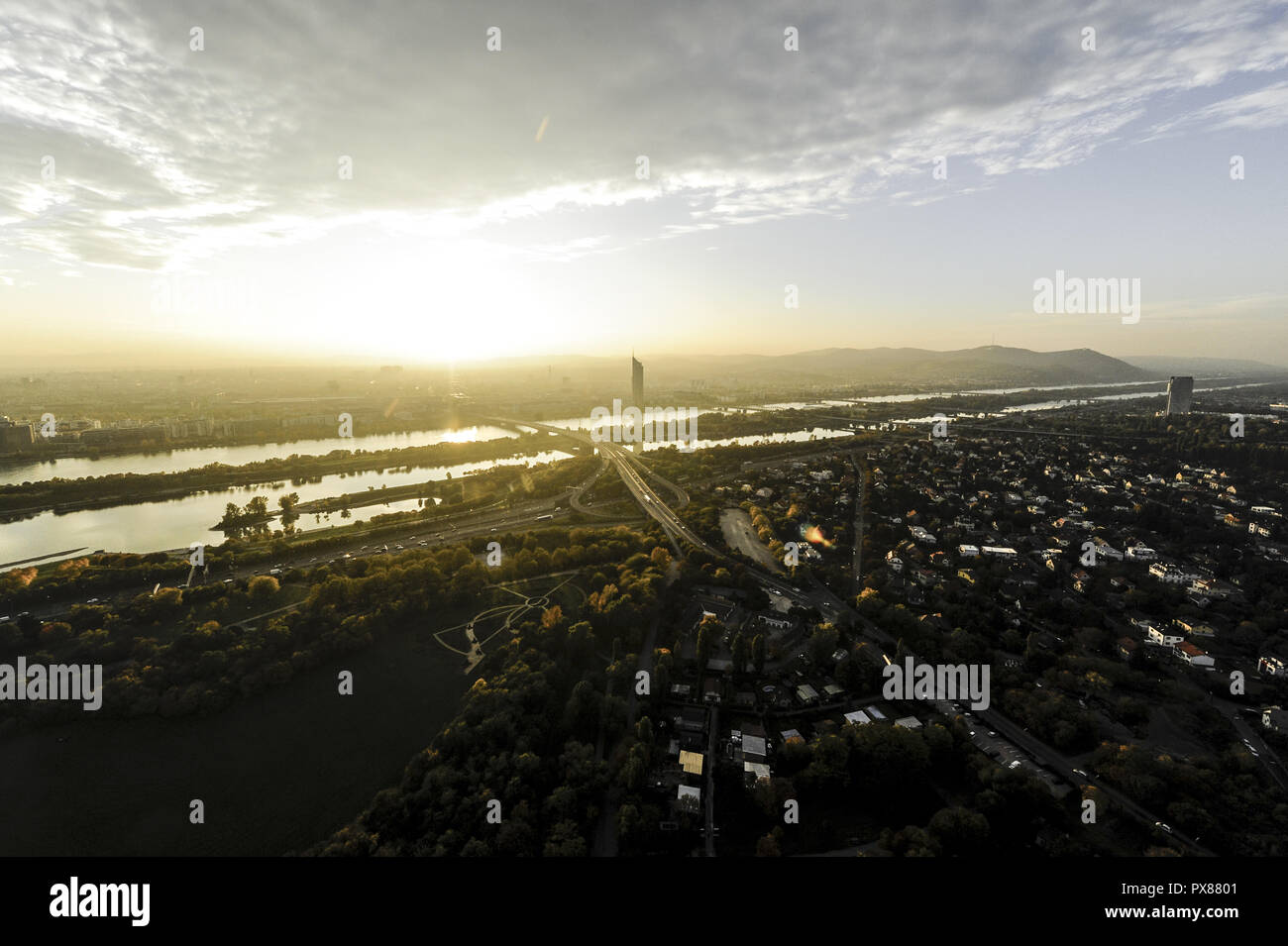 Milleniumstower, Österreich, Wien, Wien, 22. Bezirk, Donaucity Stockfoto