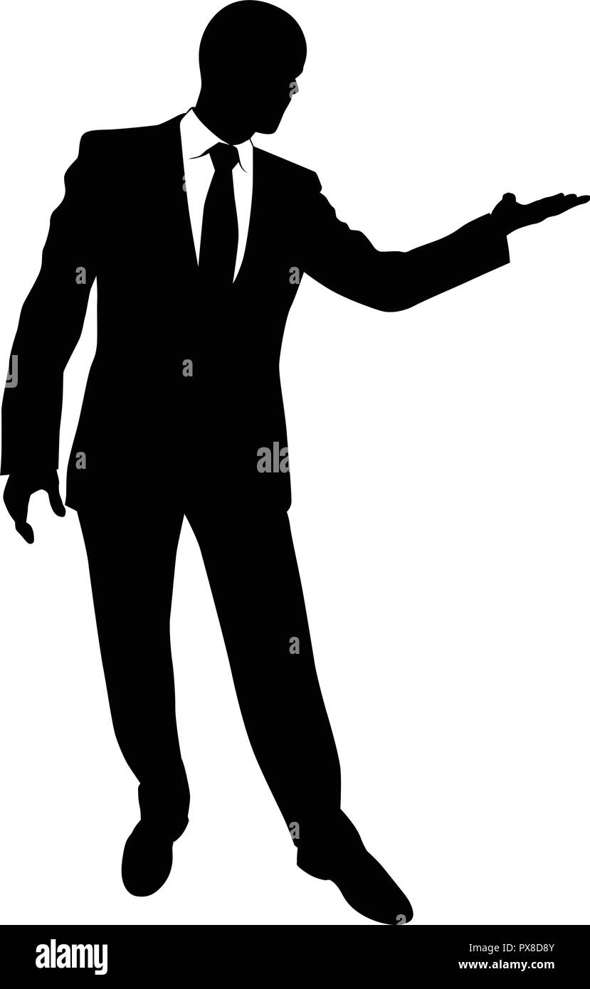 Silhouette eines Business Mann im Anzug Stand-Vektor Stock-Vektorgrafik -  Alamy