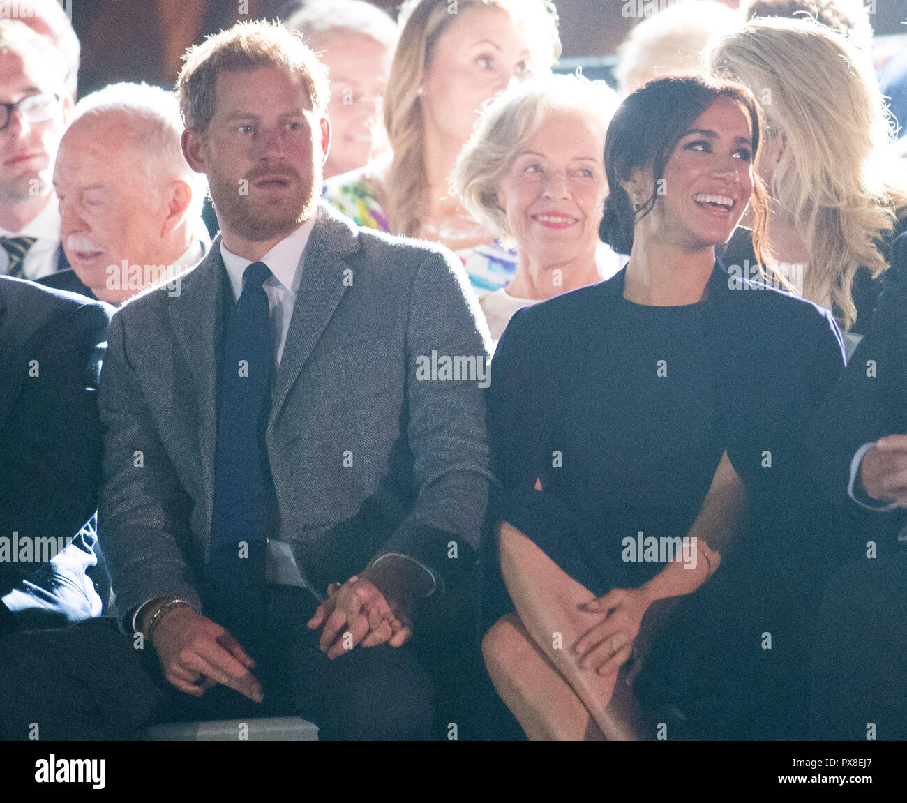 Der Herzog und die Herzogin von Sussex nehmen an der Invictus Games 2018 Eröffnungsfeier, an der Sydney Opera House, am fünften Tag des königlichen Paar Besuch in Australien. Stockfoto