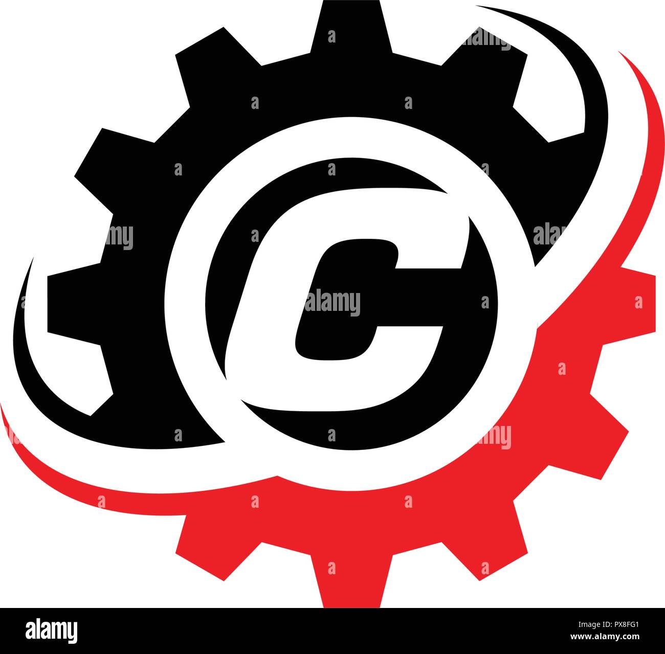 Buchstabe C Gang Logo Design Template Stock Vektorgrafik Alamy