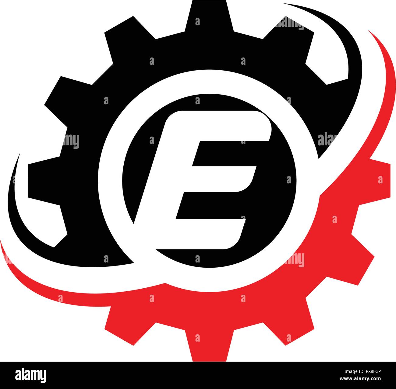 Buchstabe E Gang Logo Design Template Stock Vektor