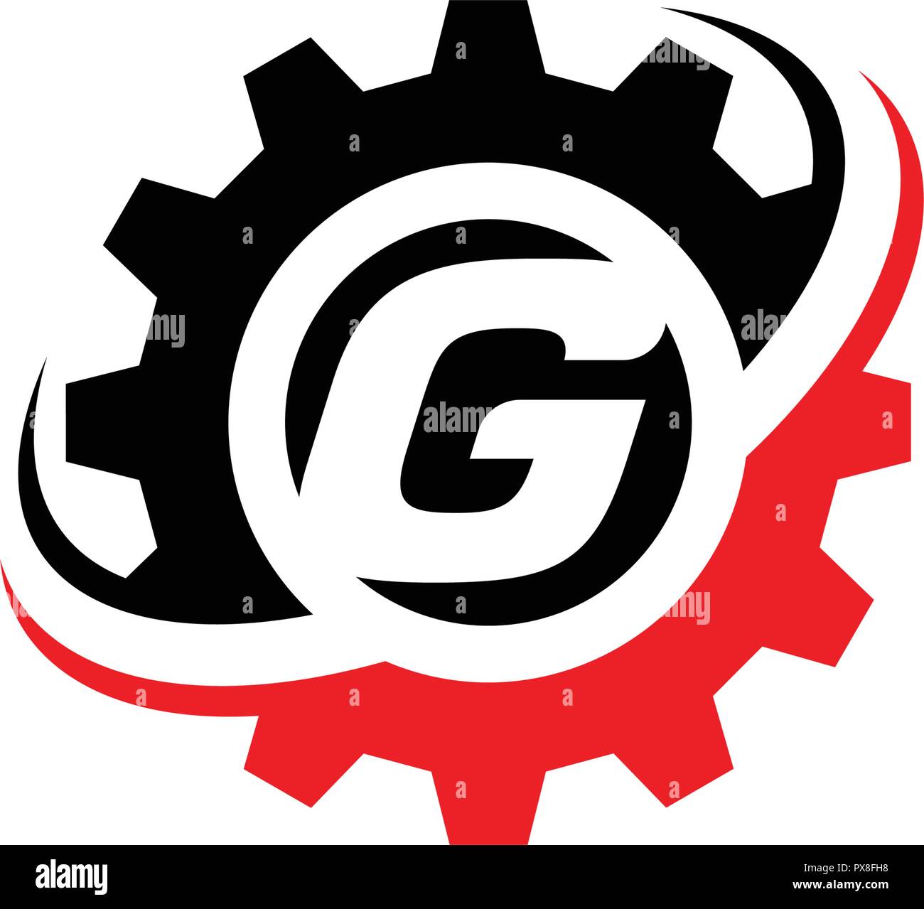 Buchstabe G Gang Logo Design Template Stock Vektor