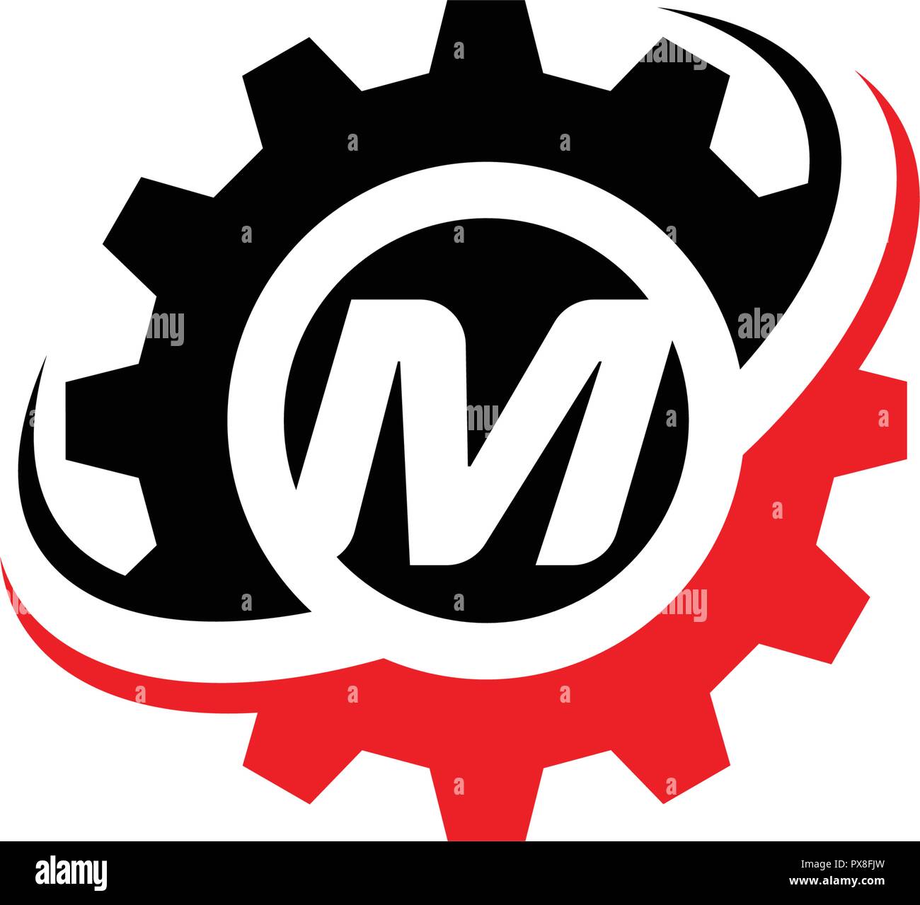 Buchstabe M Gang Logo Design Template Stock Vektor