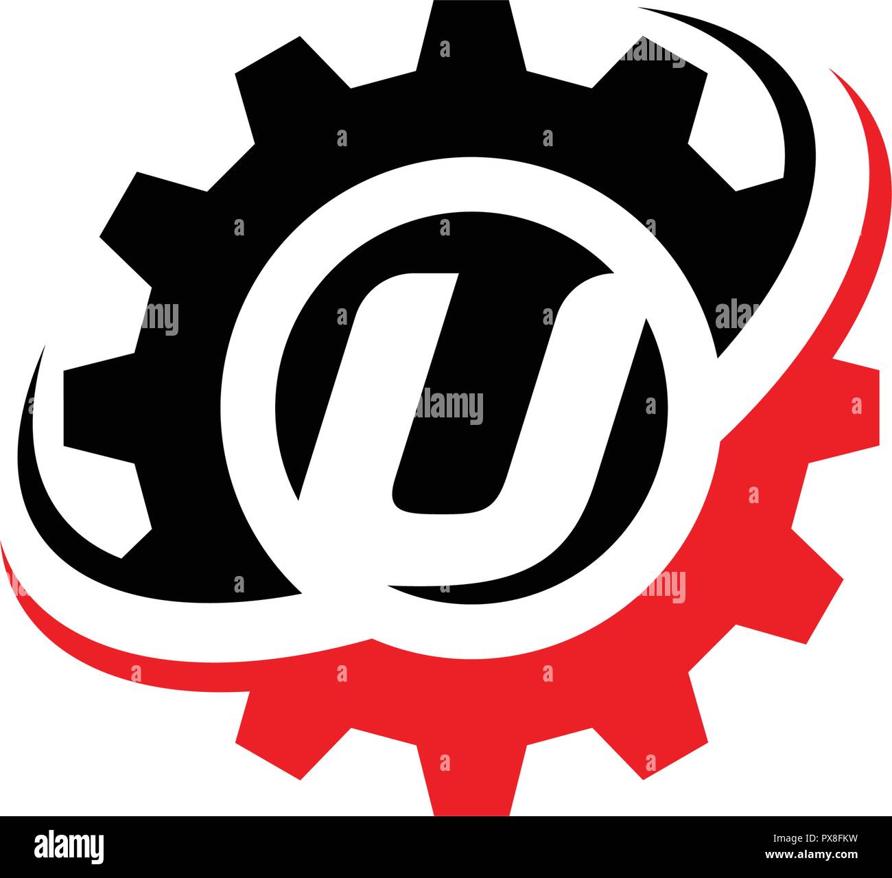 Buchstabe U Gang Logo Design Template Stock Vektor