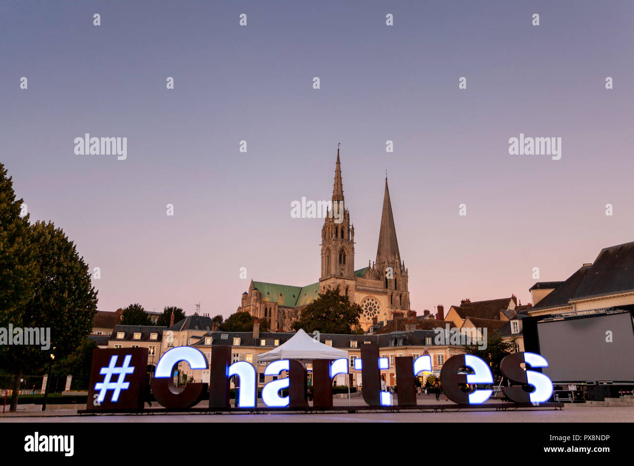 Die Kathedrale von Chartres de Notre Dame, Frankreich Stockfoto