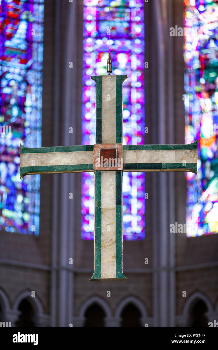 Das Kreuz, Kruzifix, Kathedrale de Notre Dame, Chartres, Frankreich Stockfoto