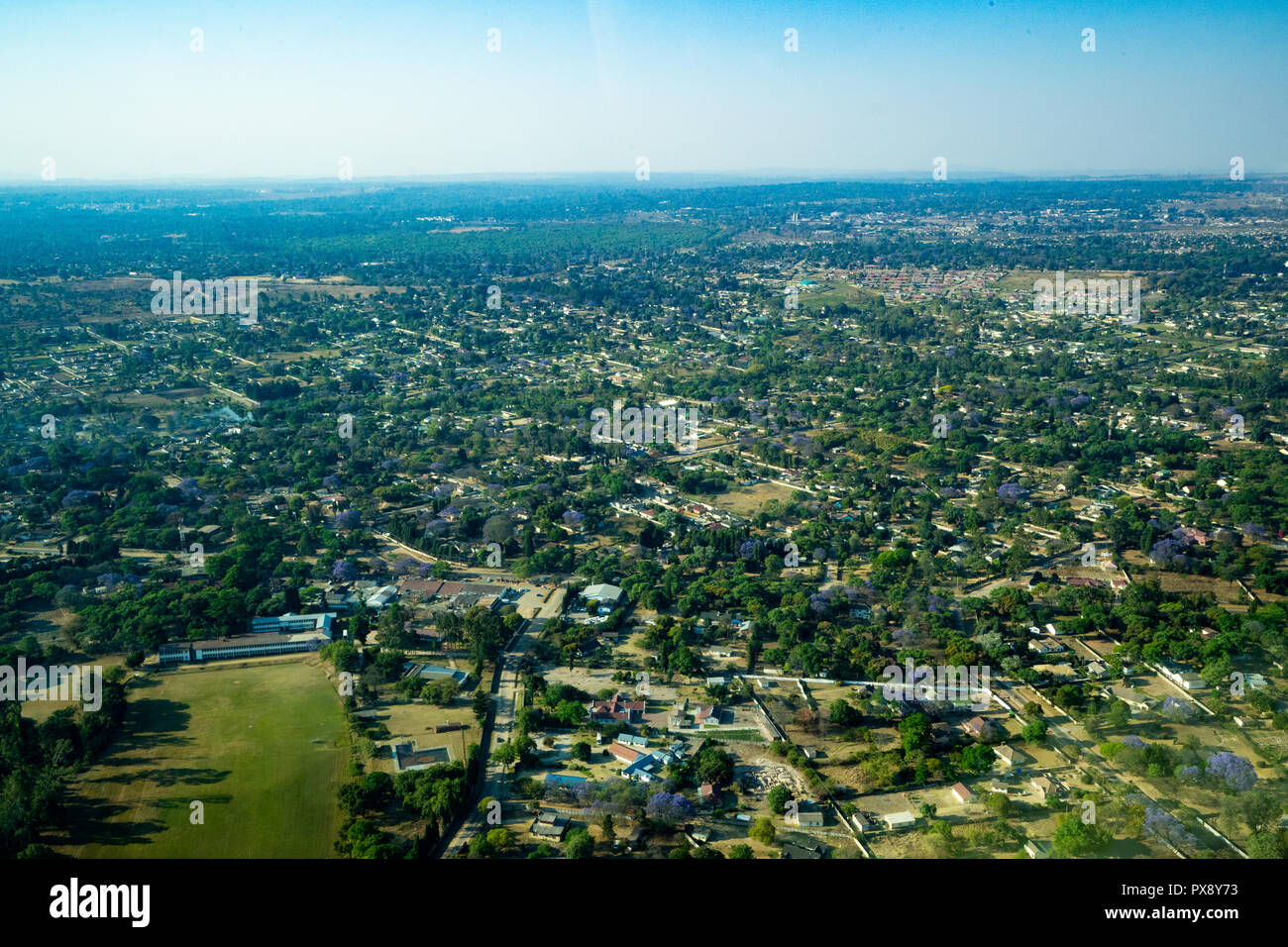 Simbabwes Hauptstadt Harare Luftaufnahmen Stockfoto