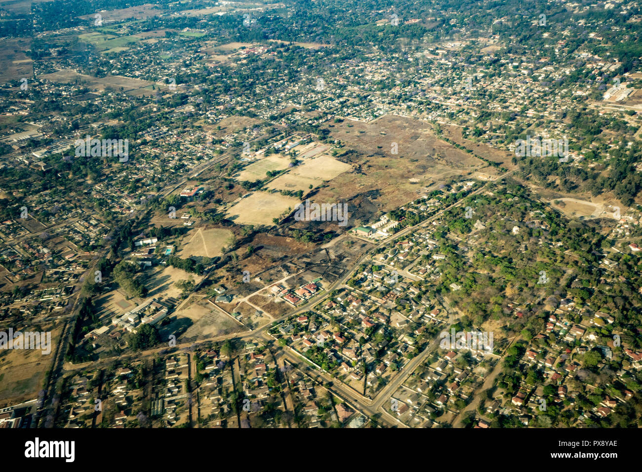Simbabwes Hauptstadt Harare Luftaufnahmen Stockfoto