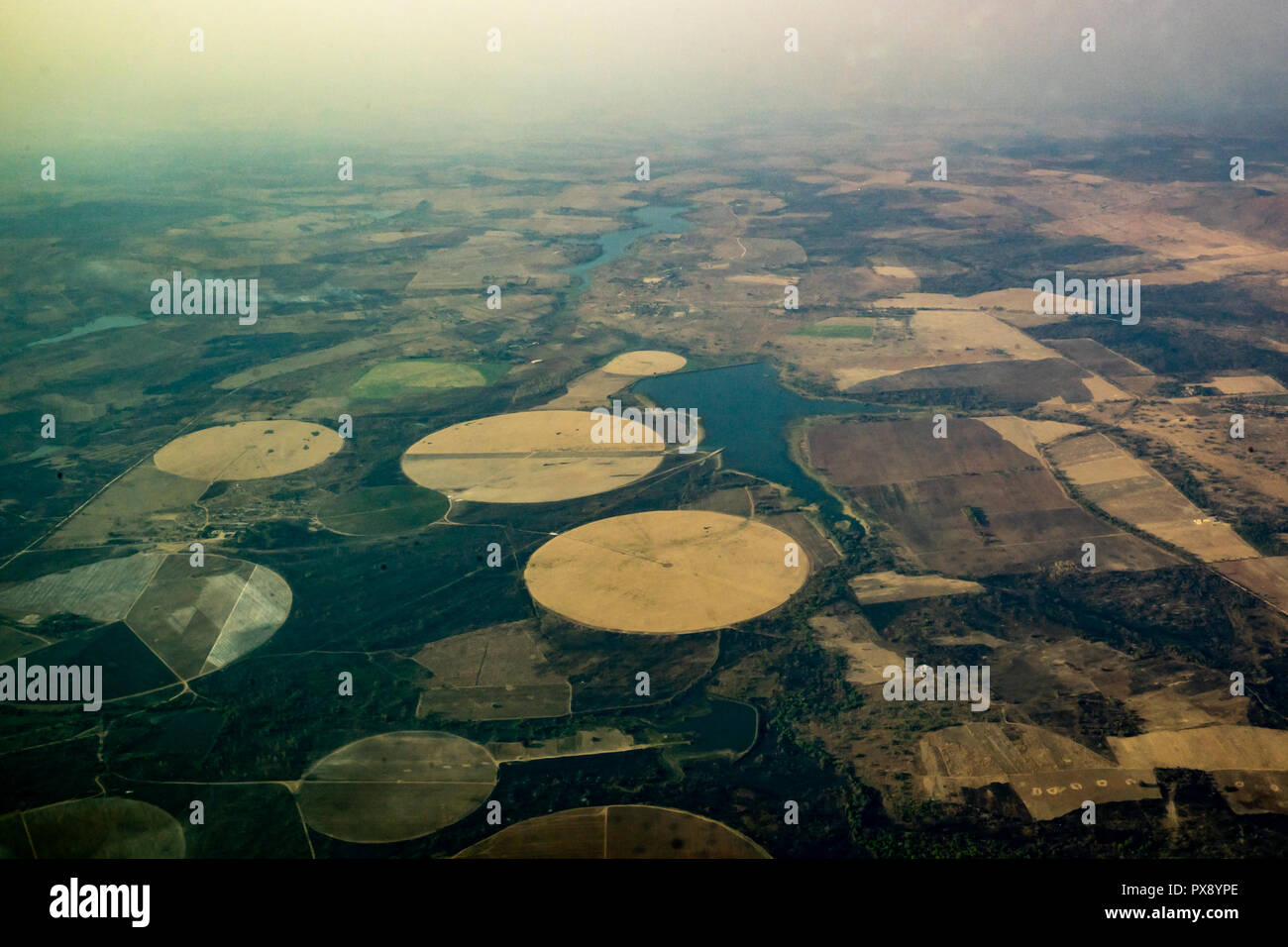Simbabwe landwirtschaftliche Flächen in der Nähe von Harare Luftaufnahmen Stockfoto