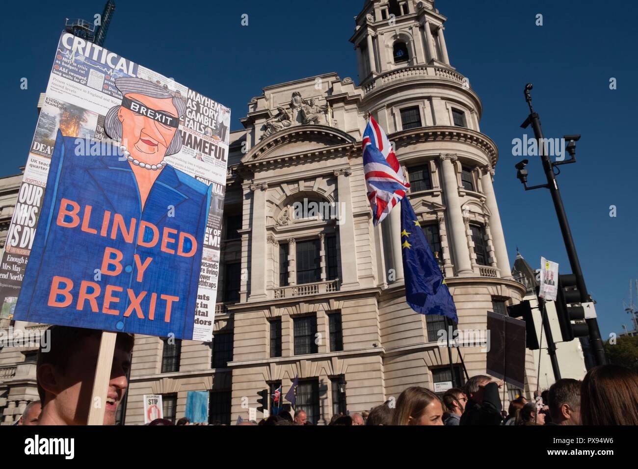 London, Großbritannien. Okt, 2018 20. Königreich Tausende an Abstimmung März in London gegen Brexit Credit: Emin Ozkan/Alamy leben Nachrichten Stockfoto