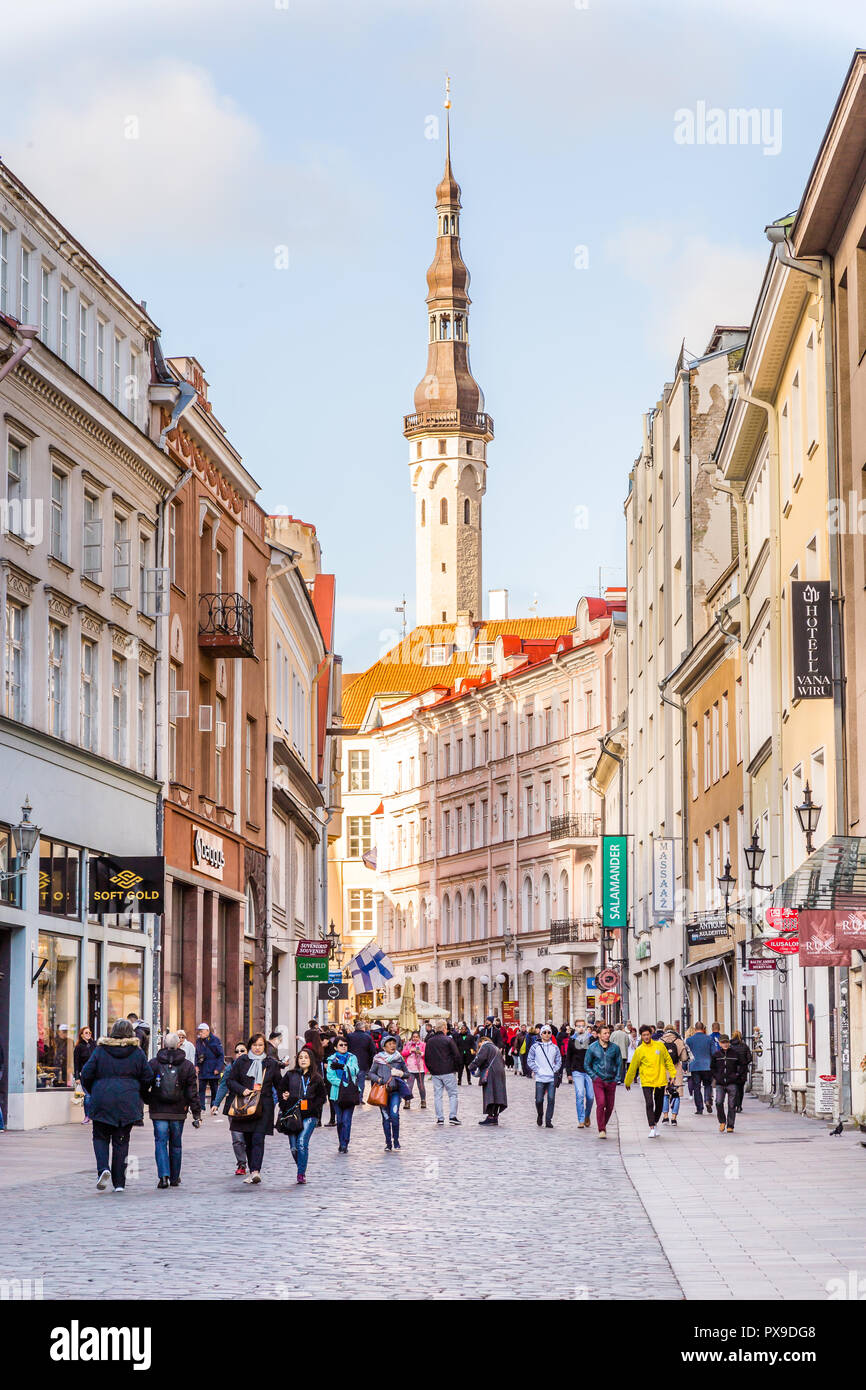Streetview Altstadt Talinn in Estland Stockfoto