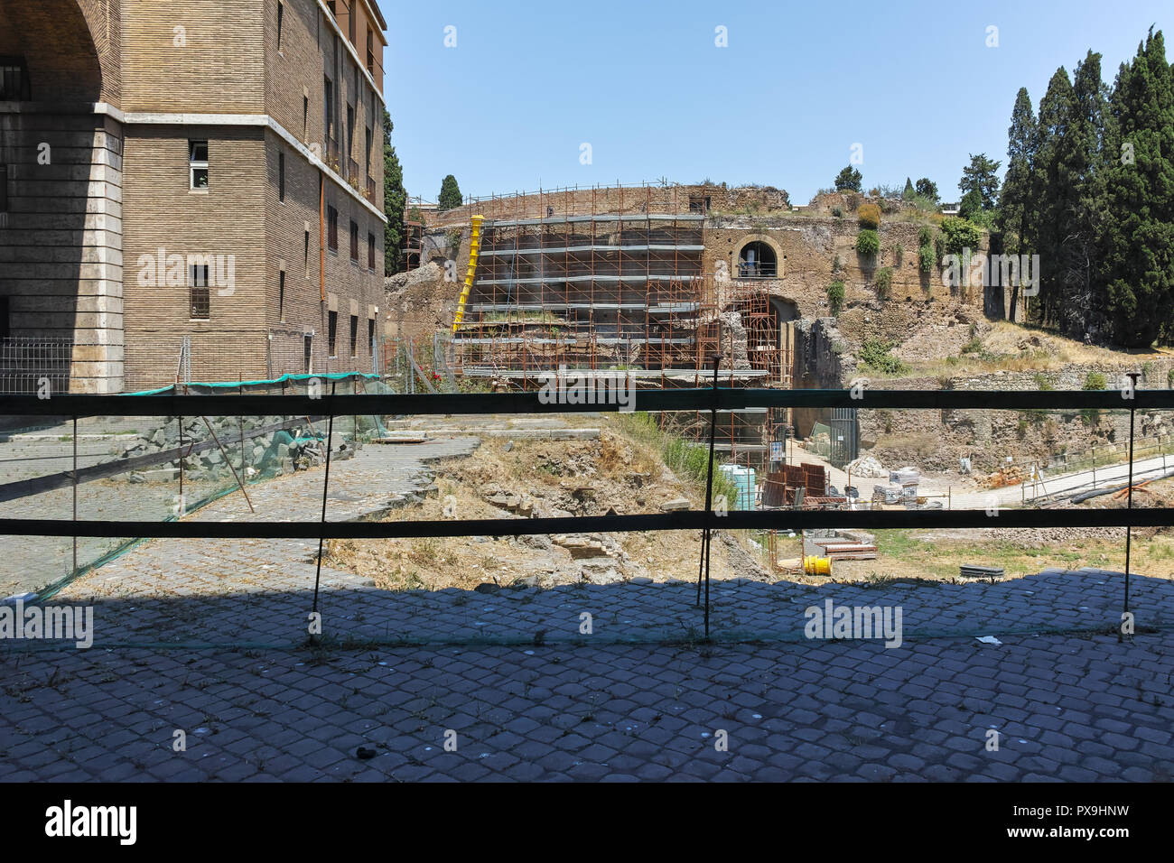 Rom, Italien, 22. JUNI 2017: die Ruinen von Mausoleum des Augustus in Rom, Italien Stockfoto