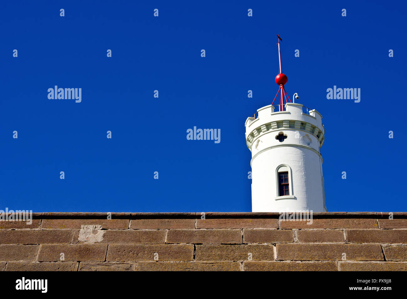 Das Signal Tower in Arbroath, Schottland, Großbritannien. Einst von der Lighthouse Keepers der Bell Rock Leuchtturm, jetzt ist es der Stadt Museum. Stockfoto