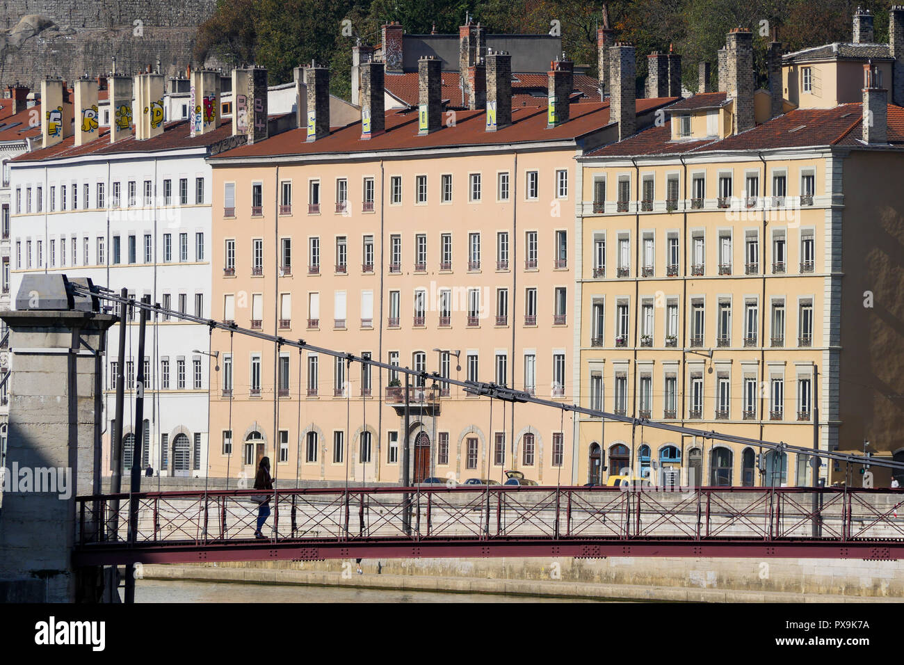 Saône Kais, Lyon, Frankreich Stockfoto