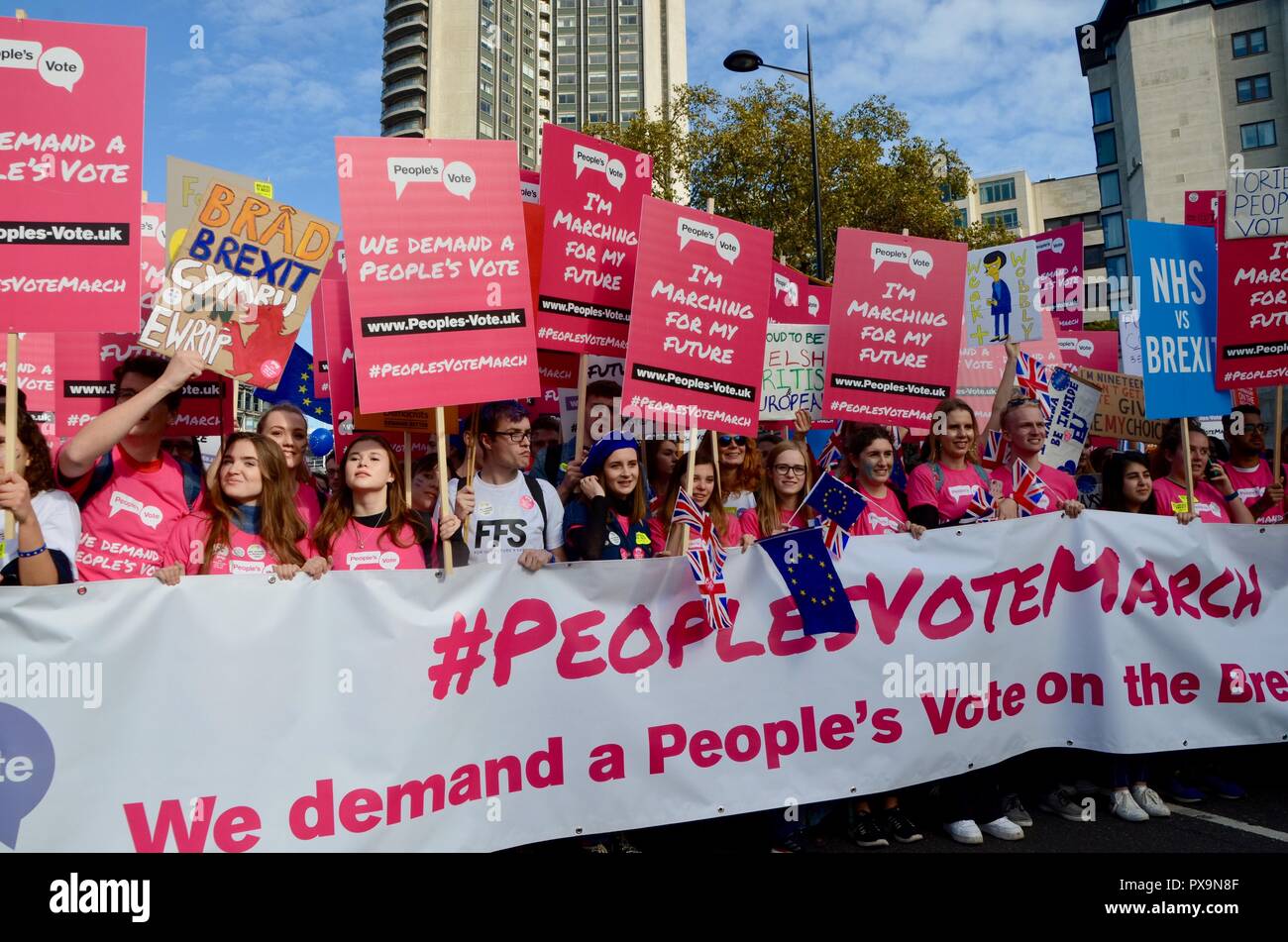 Völker März anti brexit Demonstration in London Okt 20 2018 UK Stockfoto