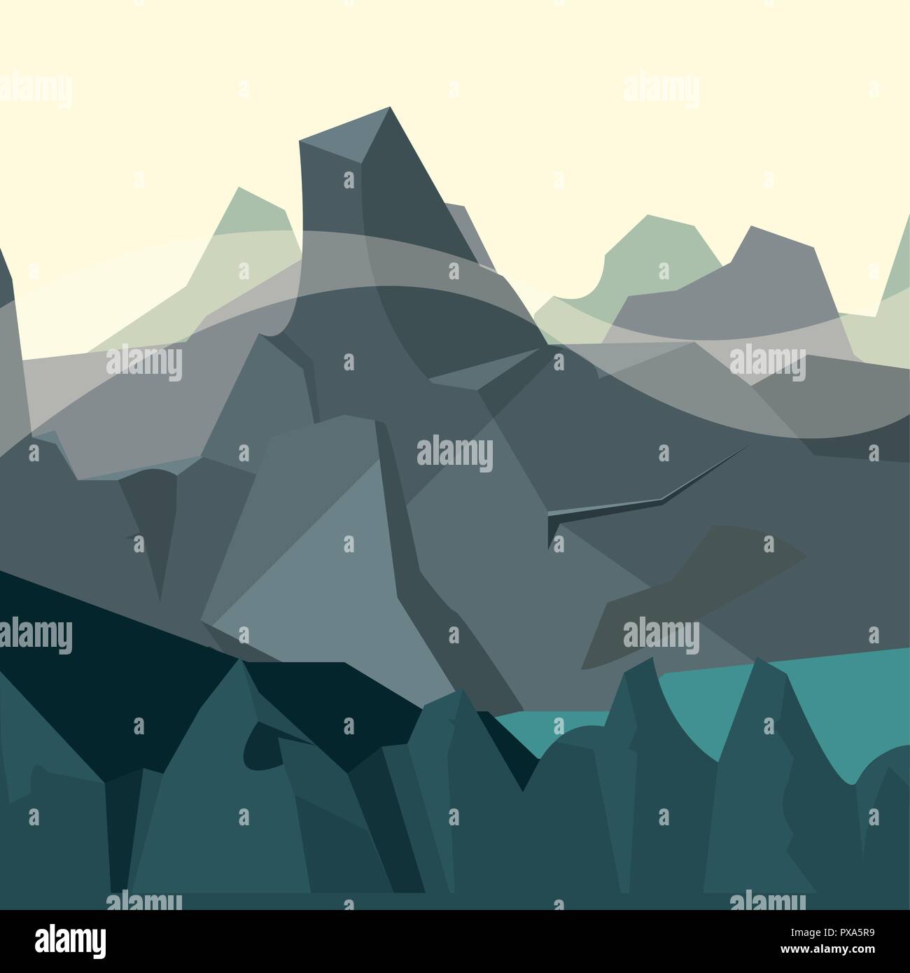 Rocky Mountains himmel landschaft Vector Illustration Stock Vektor