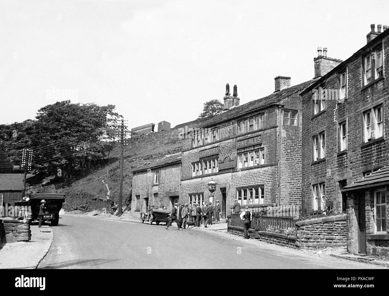 Cross Keys Inn, Delph Anfang der 1900er Jahre Stockfoto