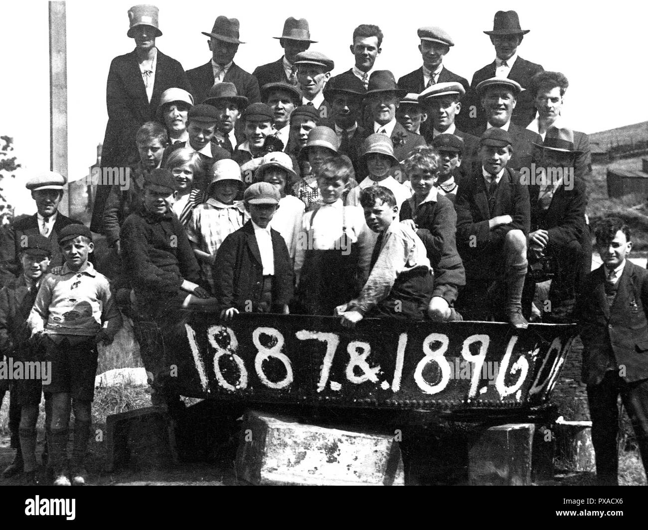 Die Torte Sammeln, Denby Dale Anfang 1900 Stockfoto
