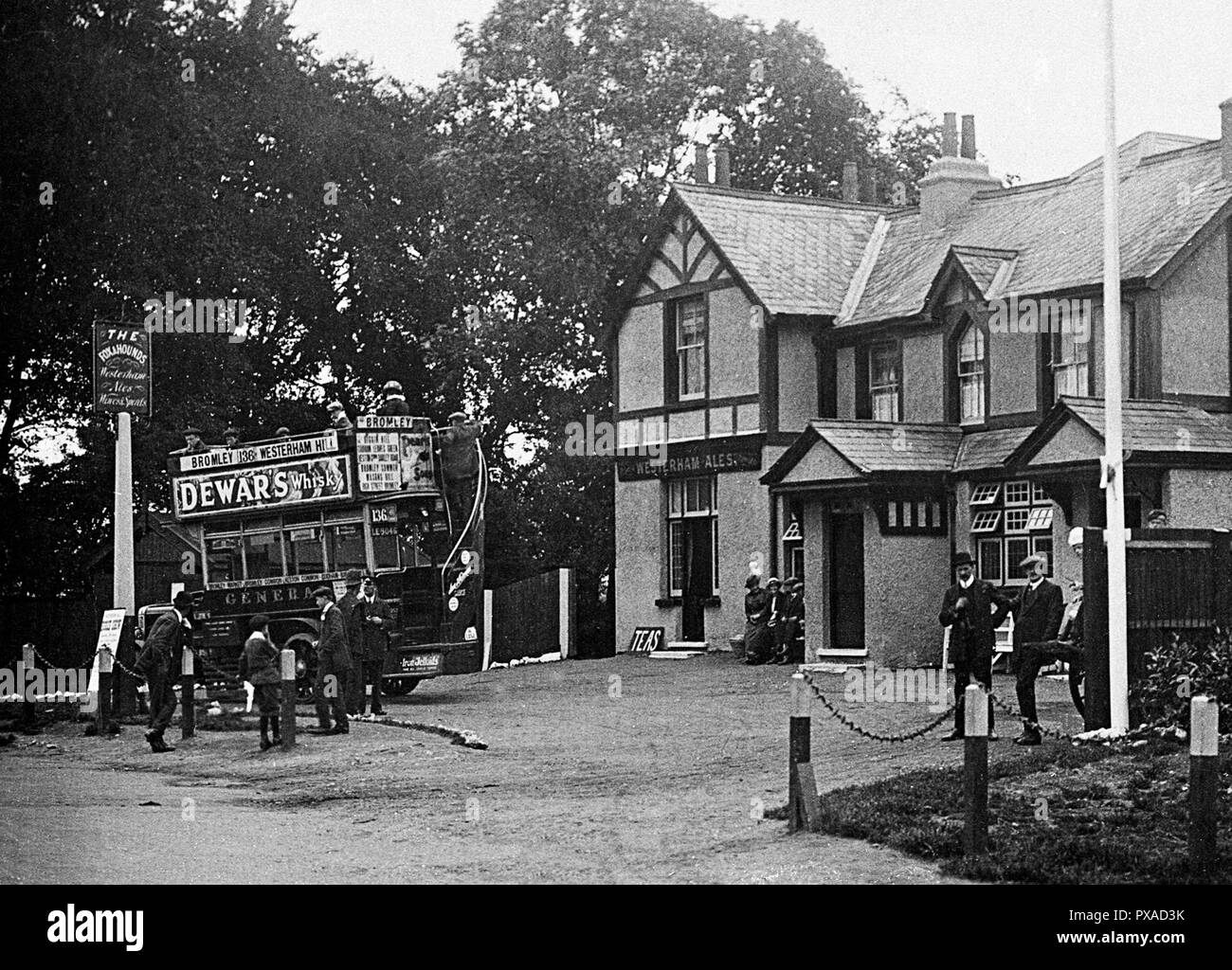 Fox and Hounds, Westerham Hill Anfang der 1900er Jahre Stockfoto