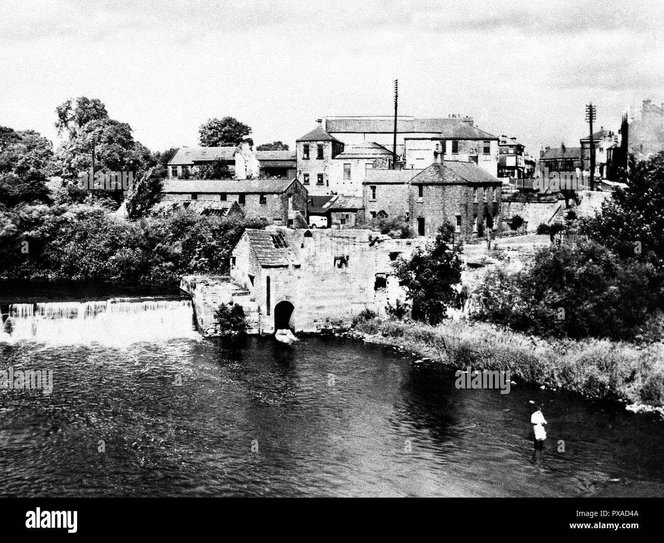 River Wharfe, Wetherby Anfang der 1900er Jahre Stockfoto