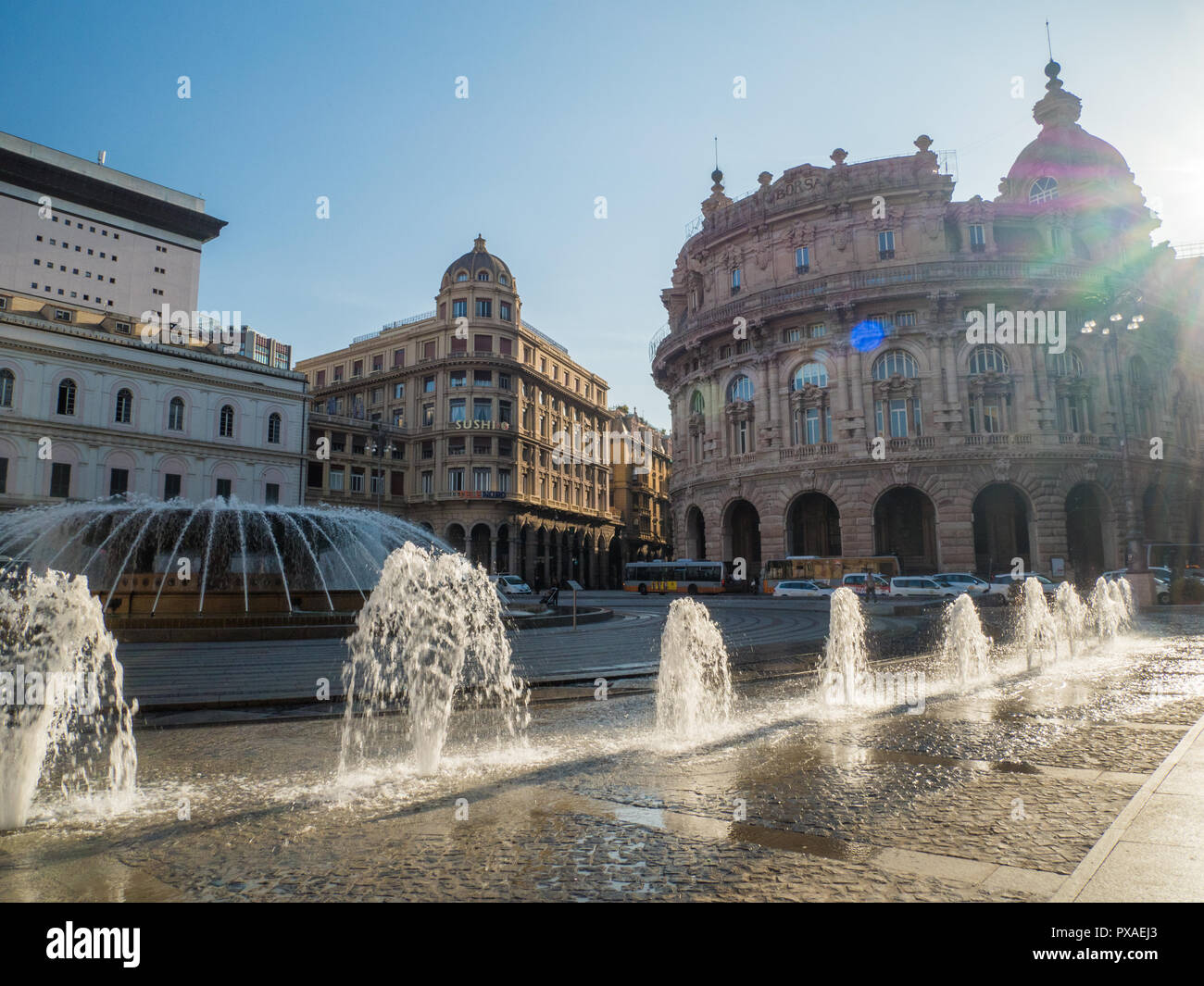 Piazza De Ferrari, Genua, Ligurien, Italien Stockfoto