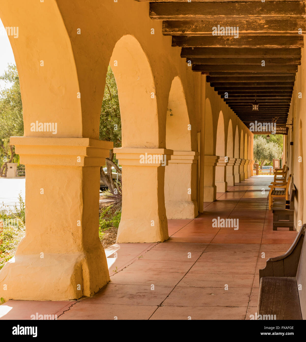 Mission Santa Inés, Solvang, Kalifornien, USA. Eine Reihe von 21 spanischen religiösen Außenposten in Alta Kalifornien. Stockfoto