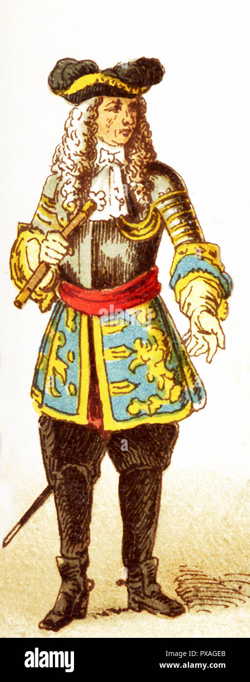 Die Abbildung hier vertreten ist ein österreichischer General im Jahr 1770. Die Abbildung stammt aus dem Jahre 1882. Stockfoto