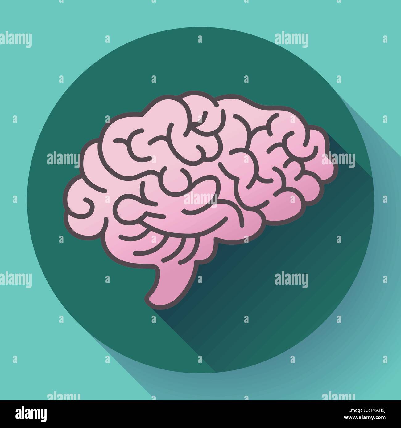 Menschliche Gehirn Symbol, Symbol der Intellekt, Studium, Lernen und Bildung. Stock Vektor